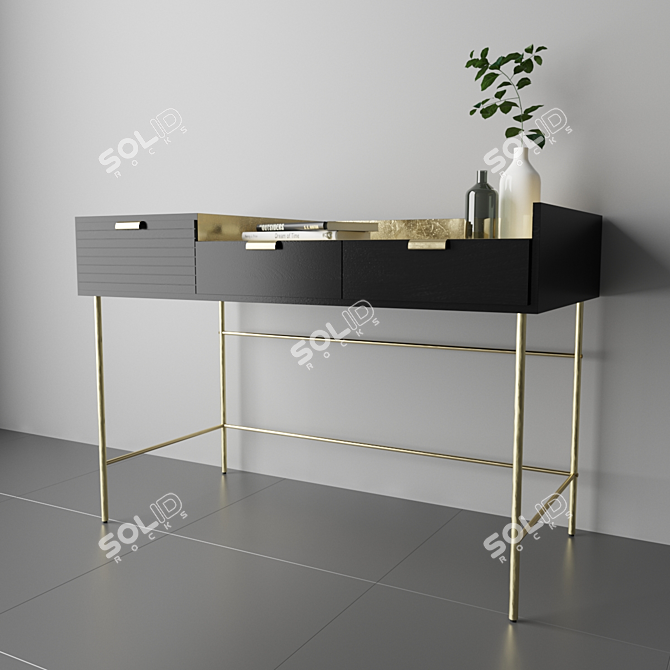 Vintage-inspired JAGGER Desk: Functional Elegance 3D model image 2