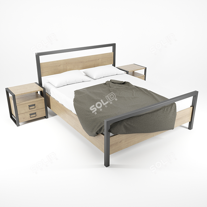 Industrial Thumbs-Up Bed 3D model image 1