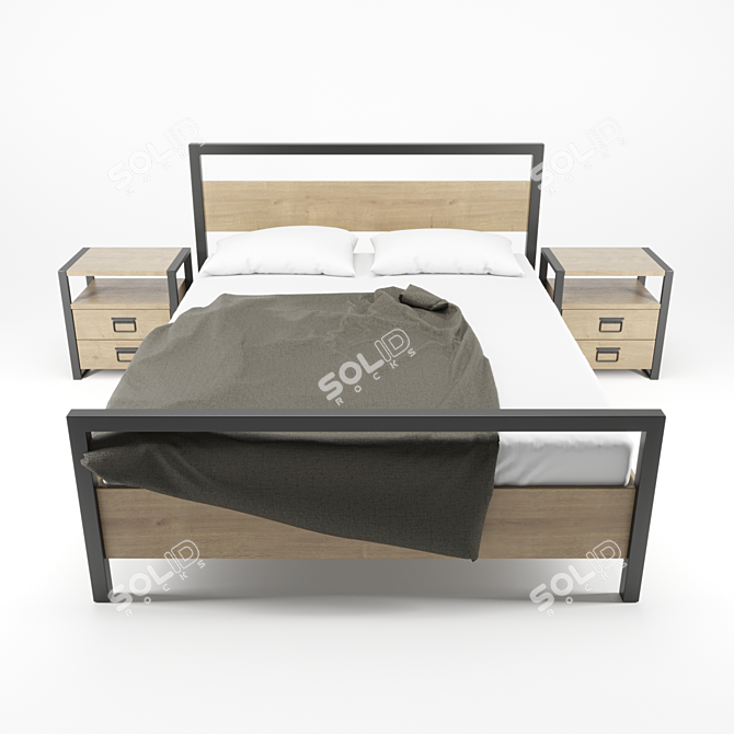 Industrial Thumbs-Up Bed 3D model image 2