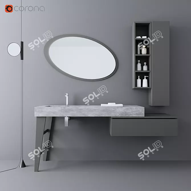 Legnobagno Freedom F24 Wash Basin 3D model image 1