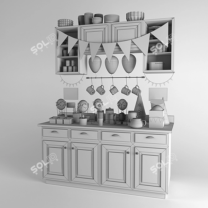 Elegant Shelf Decor 3D model image 3