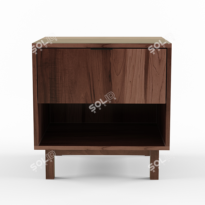 Modern Walnut Belmont End Table 3D model image 2