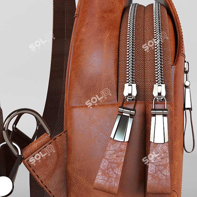 Yuan Fan Leather Bag: Stylish and Functional 3D model image 2