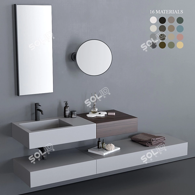 Cielo Modulo Washbasin: Sleek Design & Easy Installation 3D model image 1