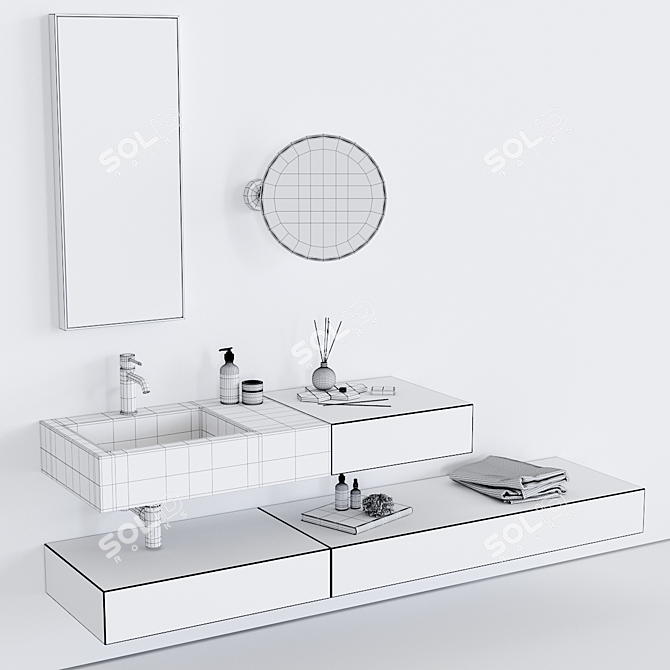 Cielo Modulo Washbasin: Sleek Design & Easy Installation 3D model image 3