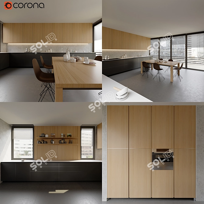 Poliform Twelve Kitchen: Modern Elegance Embodied 3D model image 2