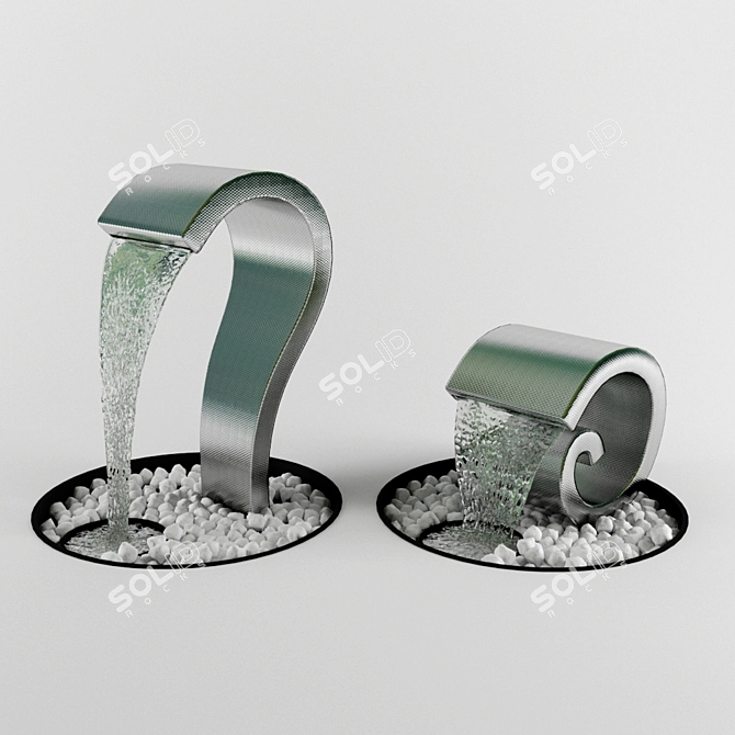 Steel Fountain - Elegant Water Feature 3D model image 1