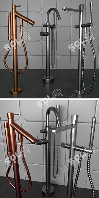 Versatile Faucet Mix for Elegant Spaces 3D model image 2