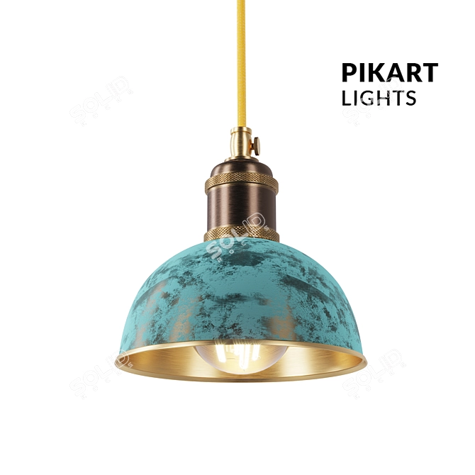 Pikartlights Brass Small Suspension 3D model image 1