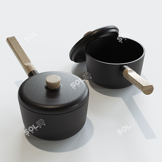 Nordic Kitchen Sauce Pan: Classic Design, Exceptional Quality 3D model image 1