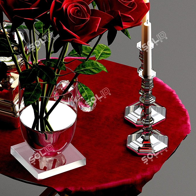 Elegant Rose Decor 3D model image 3