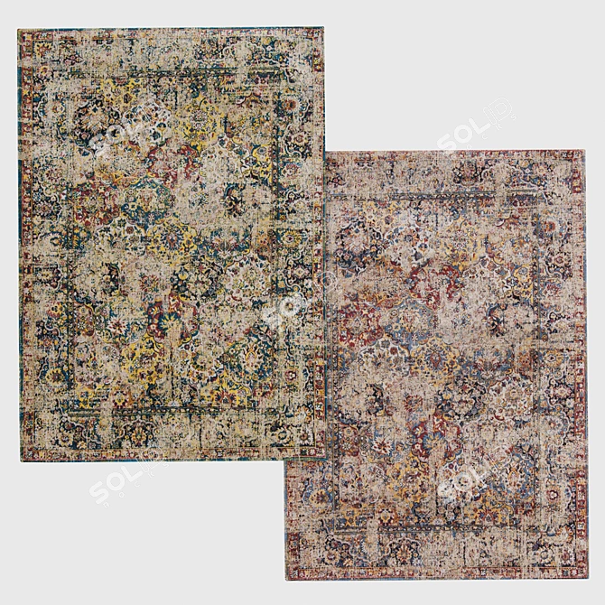 Vintage Bakhtiari Carpets by Louis de Poortere 3D model image 2