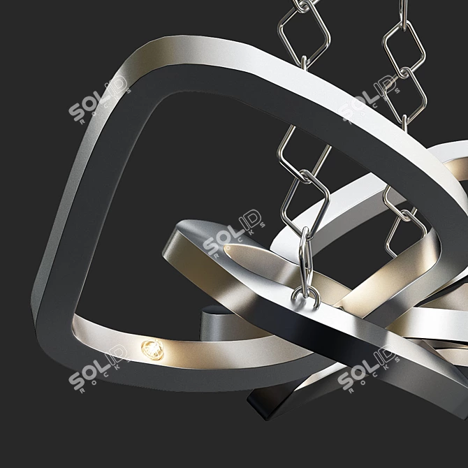 Delight Collection 12-Light Nickel Pendant 3D model image 2