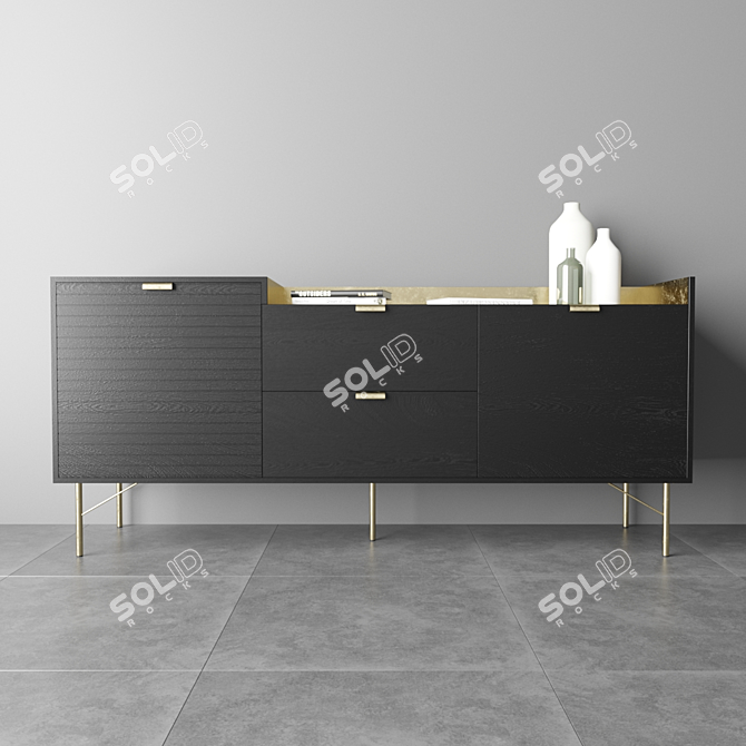 Modern Rustic JAGGER Sideboard 3D model image 1