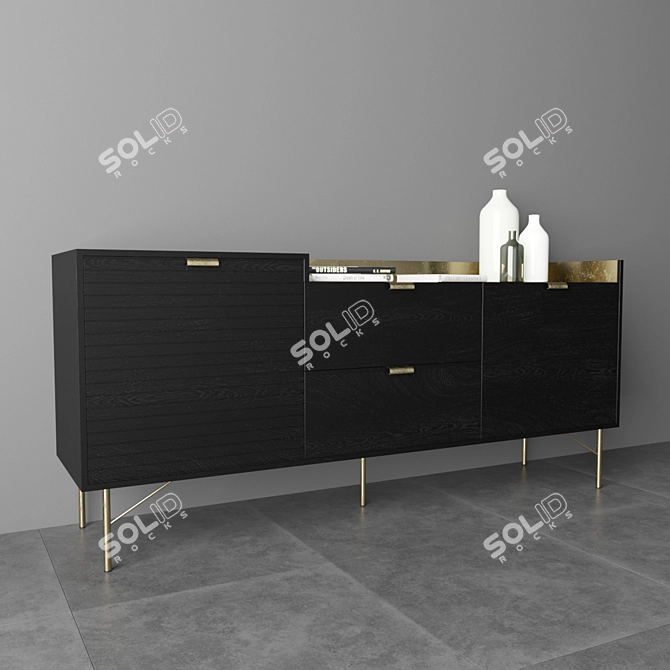 Modern Rustic JAGGER Sideboard 3D model image 2