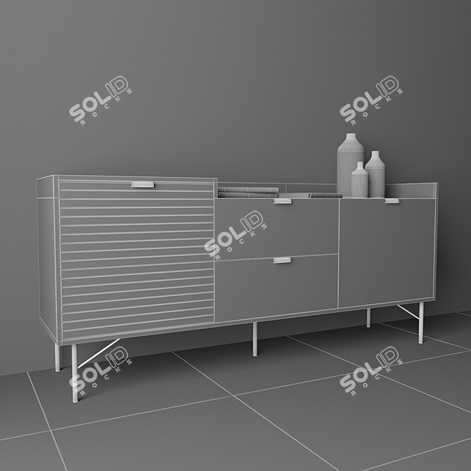 Modern Rustic JAGGER Sideboard 3D model image 3