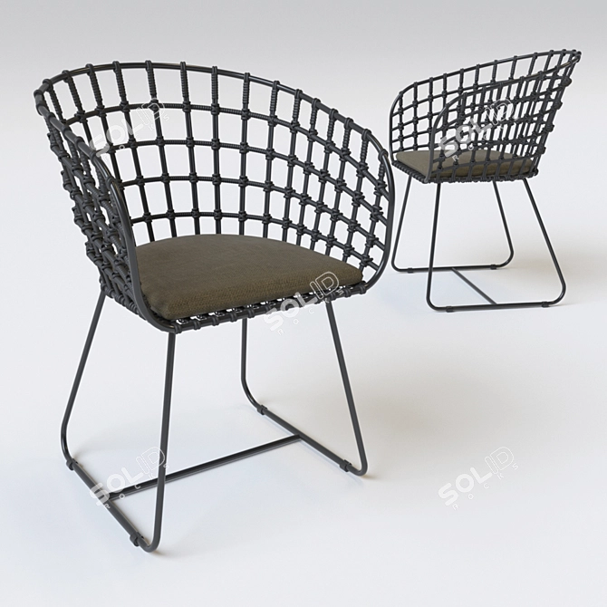 Modern Tokyo Rattan Chair 3D model image 1