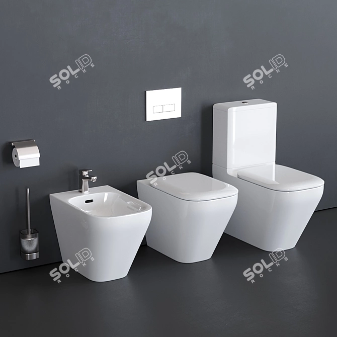 Ideal Standard Tonic II WC Collection: Close Coupled Toilet 3D model image 1