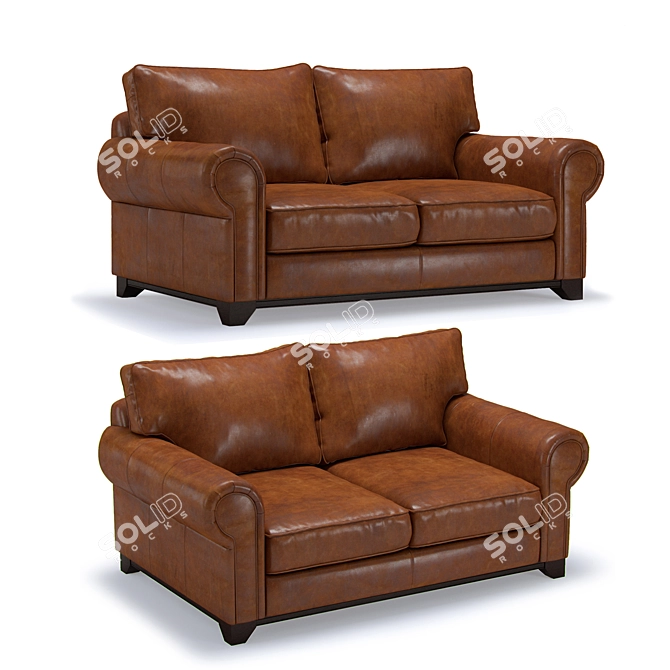 Dakota Western Leather Sofa 3D model image 1