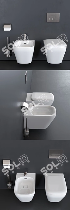 Modern Wall-Hang Tonic II Toilet 3D model image 2