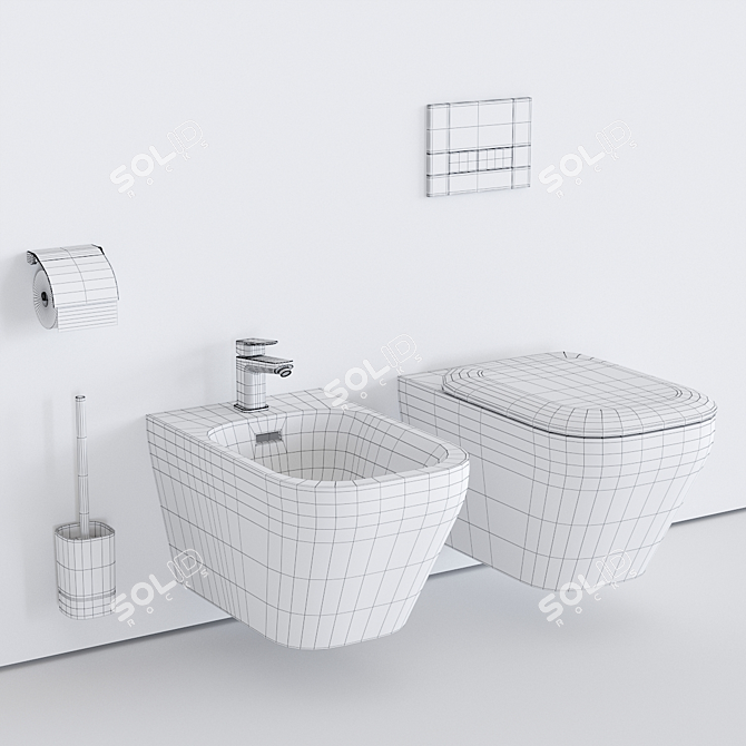 Modern Wall-Hang Tonic II Toilet 3D model image 3