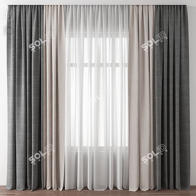 Eco-Friendly Window Curtain 3D model image 1