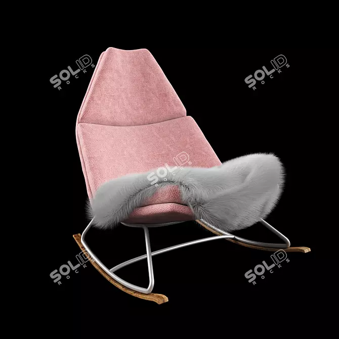 Cozy Pink Rocking Chair 3D model image 1