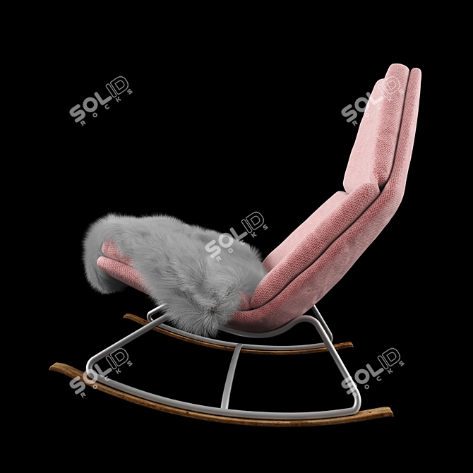 Cozy Pink Rocking Chair 3D model image 2