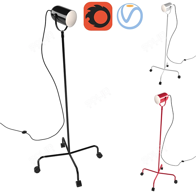 Trundle Modern Floor Lamp 3D model image 1