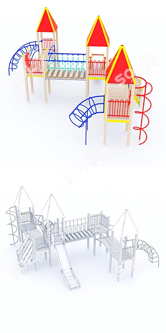 Xyl 5102 Children's Game Complex: Fun and Safe Play 3D model image 3