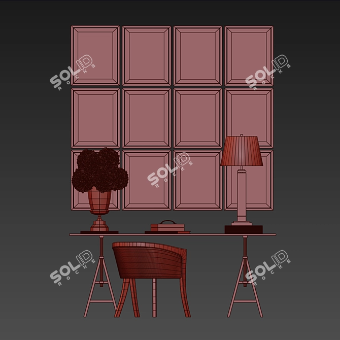 Chapman Glass Trestle Desk 3D model image 3