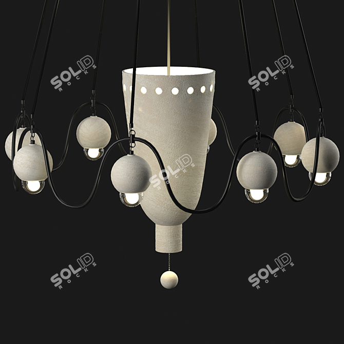 Air Form Ceramic Pendant Lamp 3D model image 1
