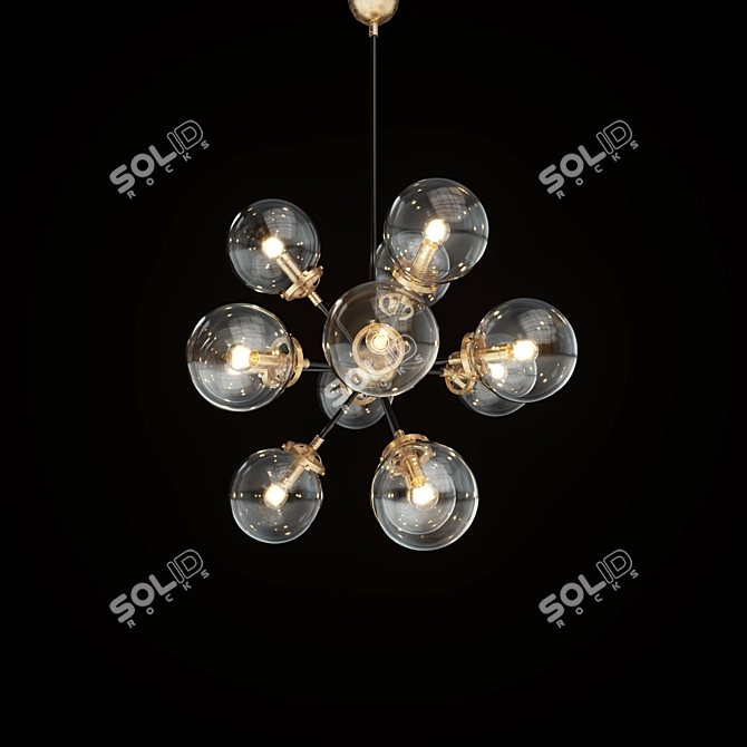 RH Bistro Globe Burst Chandelier 3D model image 2