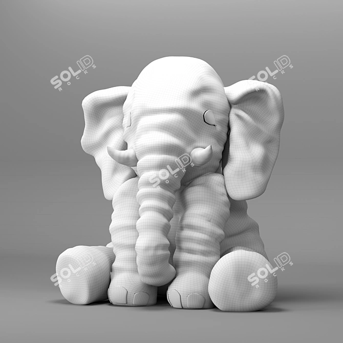 IKEA Plush Elephant Yettstor 3D model image 3