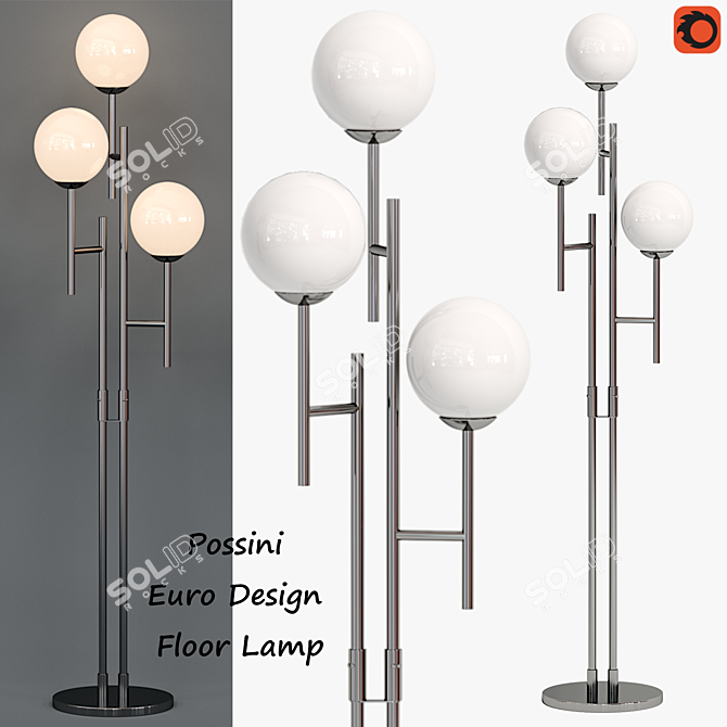 Comet 3-Light Floor Lamp 3D model image 1