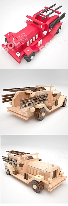 Mini Low Poly Car Toy 3D model image 2