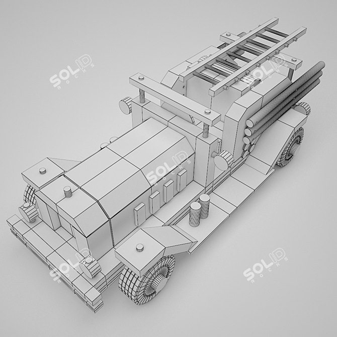 Mini Low Poly Car Toy 3D model image 3