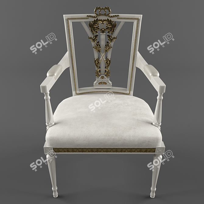 Elegant Vintage Dining Chair 3D model image 1