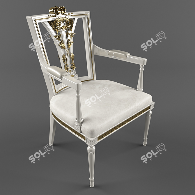 Elegant Vintage Dining Chair 3D model image 2