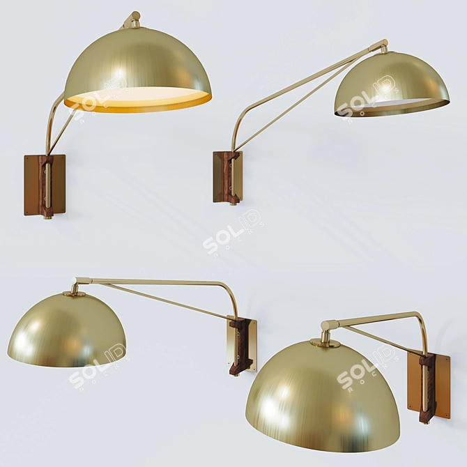 Modern Half Dome Wall Lamp 3D model image 1