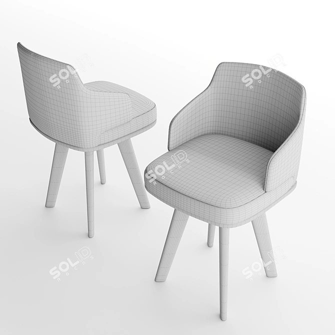 Elegant Agordo Chair-Vray & Corona 3D model image 3