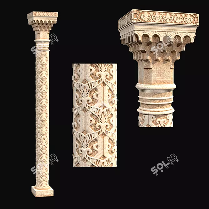 Arabian Style Column with Capital 3D model image 1