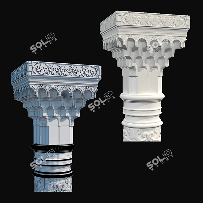 Arabian Style Column with Capital 3D model image 2