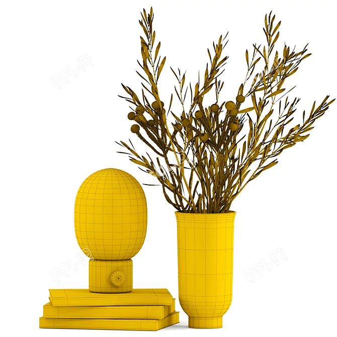JWDA Table Lamp with Realistic Plants 3D model image 2