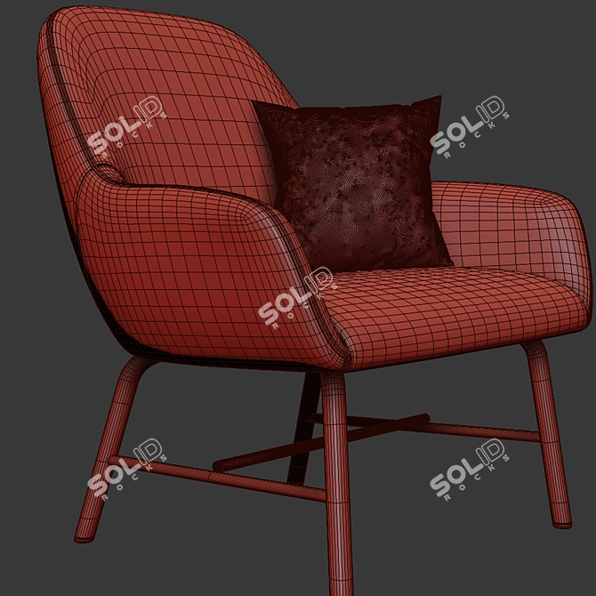 Contemporary Armchair - 3dsmax 2014 & obj Format 3D model image 3