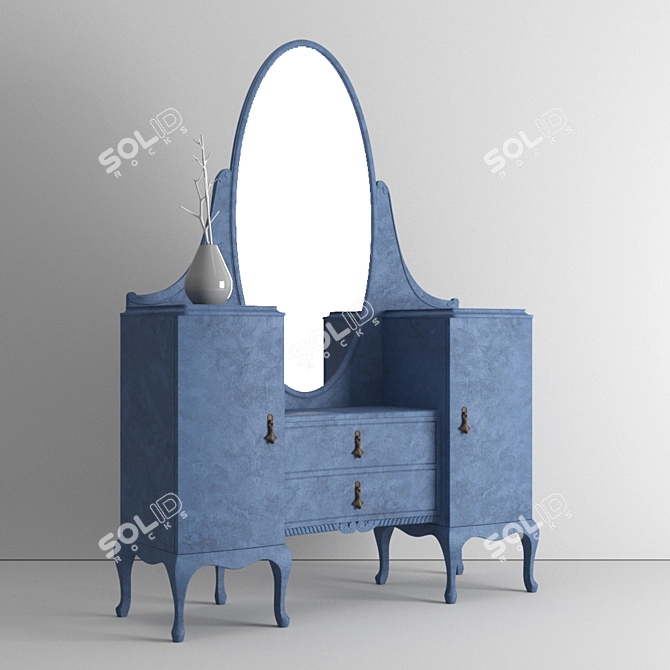 Vintage Vanity Desk: Elegant 2015 Design 3D model image 2