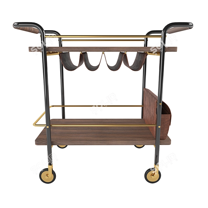 Sleek Valet Bar Cart | Stylish and Efficient 3D model image 2