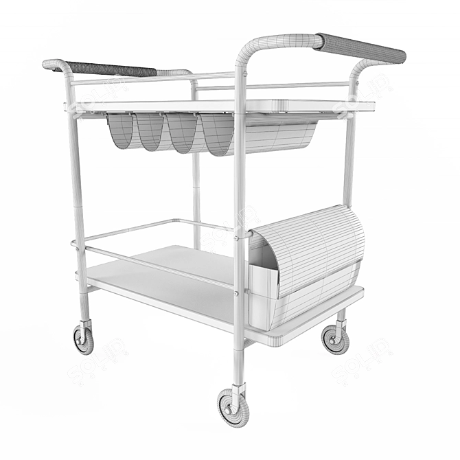 Sleek Valet Bar Cart | Stylish and Efficient 3D model image 3