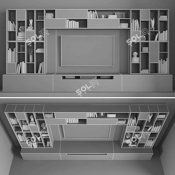 Modern TV Stand Set 031 3D model image 3