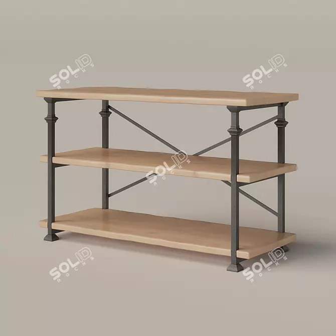 Ethnic Baker's Rack Console 3D model image 1